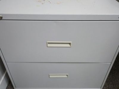 Gray 2-Drawer Lateral File Cabinet - Metal Office Storage