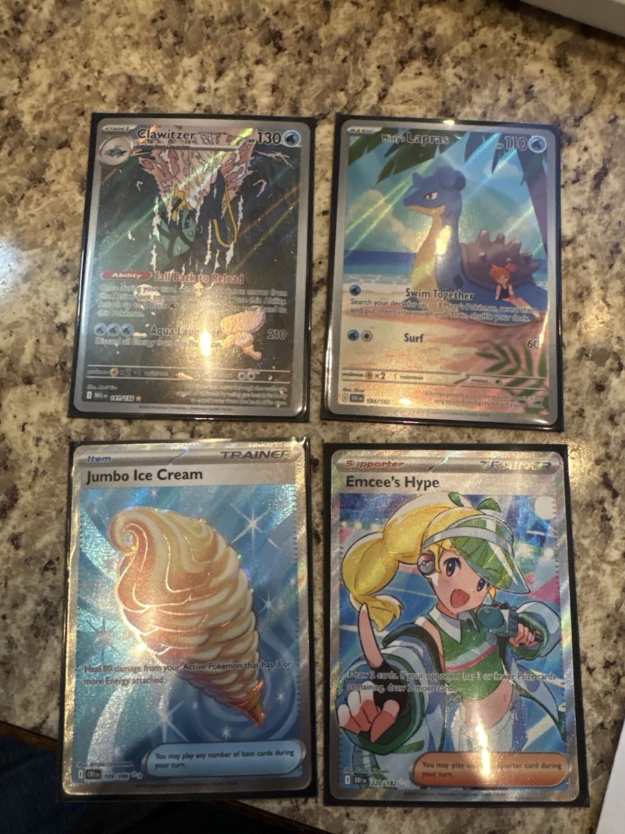 4 Full Art Pokemon cards