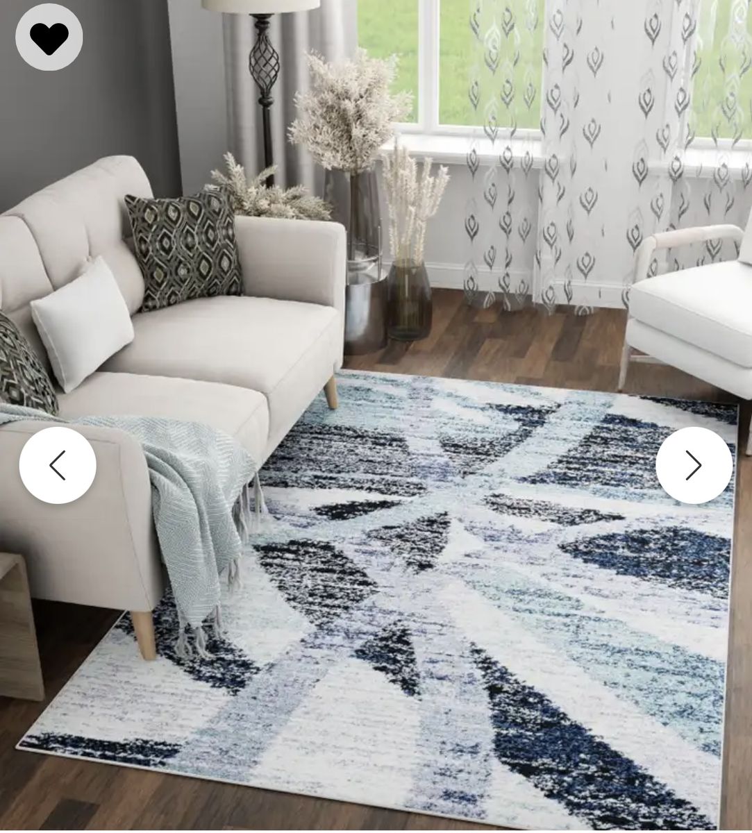 9x12 Modern Gray/Ivory Area Rug + Premium Pad – Like New