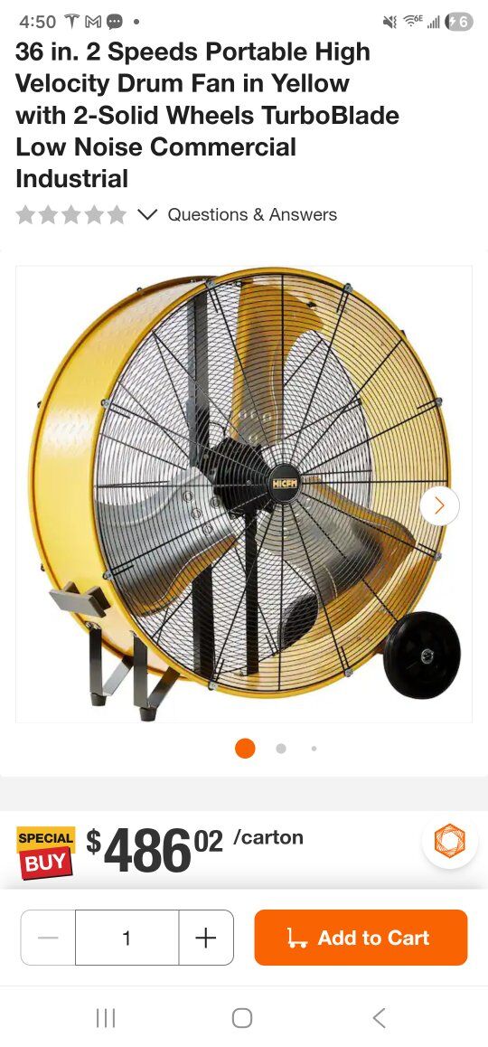 36 inch HICFM Heavy Duty Drum Fan