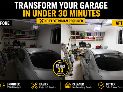 1-Car Garage LED Lighting Upgrade – Complete 3-Light Kit