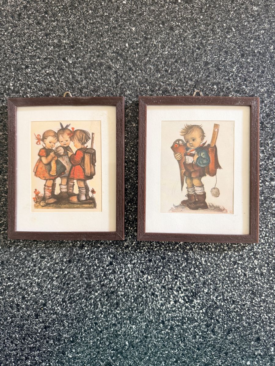 A Mini Pair of Original Reproductions of M. J. Hummel Drawings