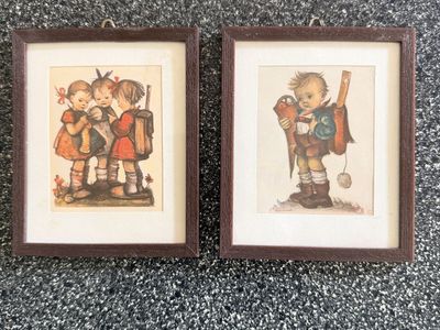 A Mini Pair of Original Reproductions of M. J. Hummel Drawings