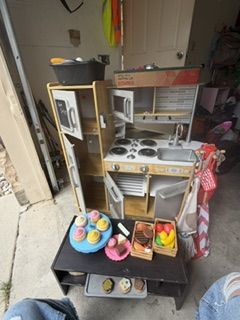 Wooden Play Kitchen, Food and Accessories