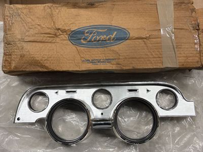 1967 Mustang NOS Deluxe Instrument Bezel Shelby GT500 GT350 Fastback brushed Aluminum