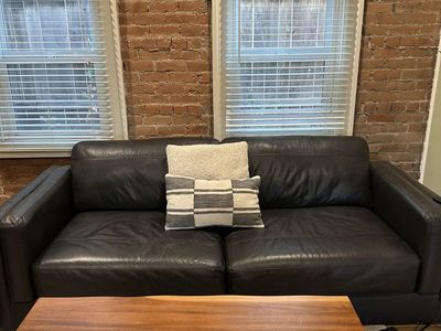 Handcrafted Custom Stained Living Room Set - 52" Coffee Table & 58" TV Stand, Excellent Condition