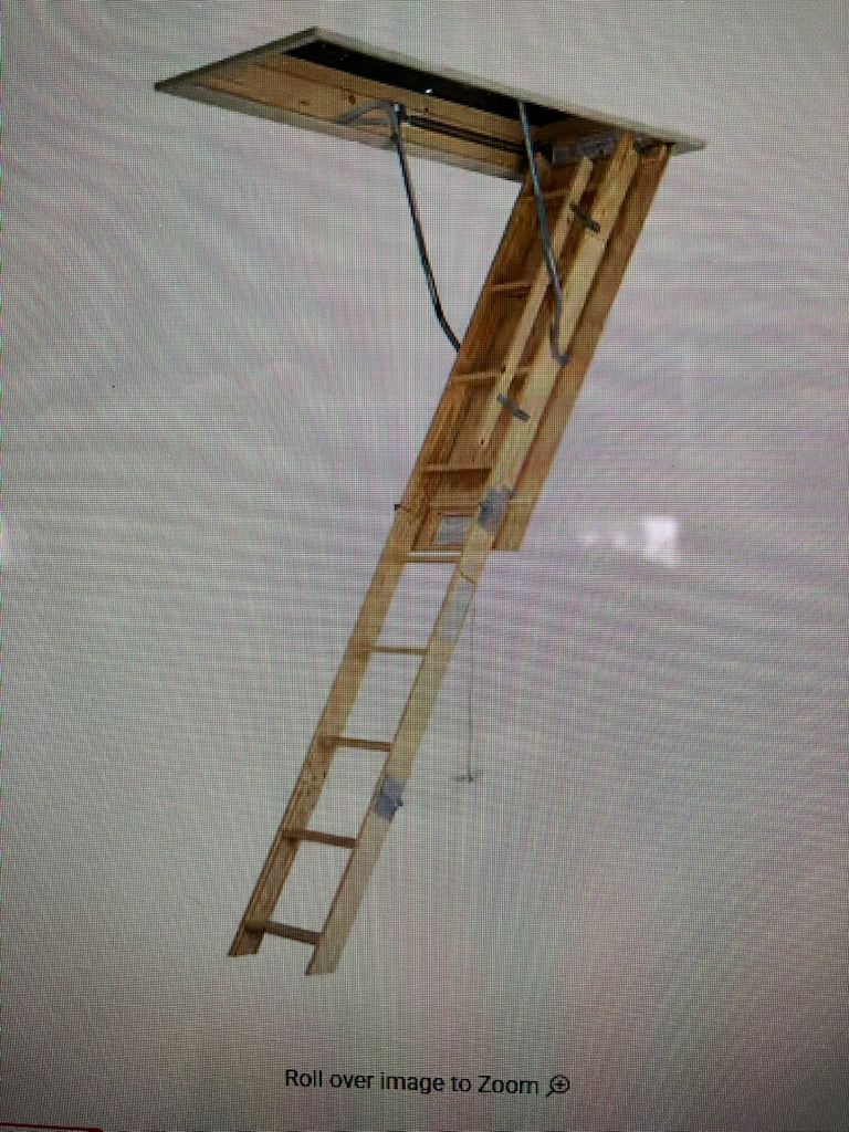 Folding attic/crawl space stairs