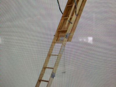 Folding attic/crawl space stairs