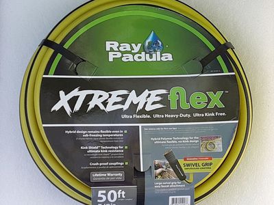 New Ray Padula XtremeFlex Ultra Flexible 50ft Heavy Duty Premium Hybrid Garden Hose: Leak-Resistant, Kink Free, Comfi-Grip
