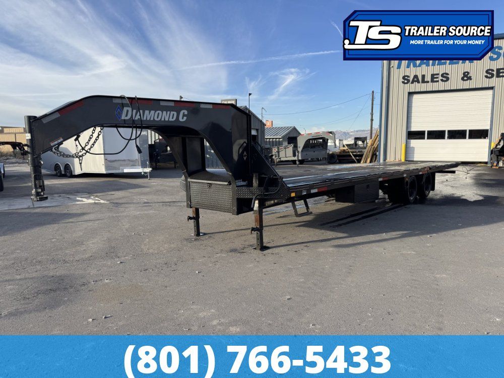8.5x32 Diamond C FMAX-HDT 210 Gooseneck Hydraulic Dovetail Equipment Trailer -  25K GVWR - 14 Ply Tires, Hydraulic Dove Tail,
