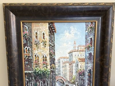 Large Oil Painting on Canvas – 37.5” x 29.5” in vintage frame