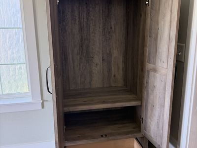 Rustic Farmhouse Wooden Armoire Wardrobe Cabinet with Bottom Drawer