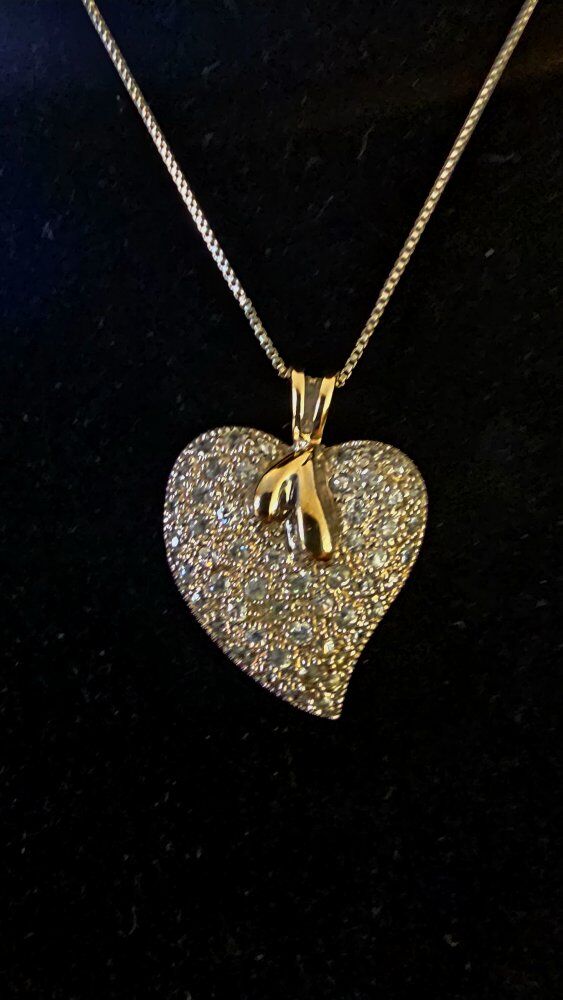 VNTG SS 925 ️ W/CLEAR STONE GOLD WISHBONE ACCENT