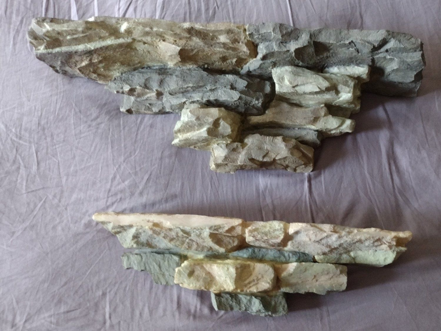 Natural Stone Wall Decor Faux Rock Art Hanging Piece Earth Tones