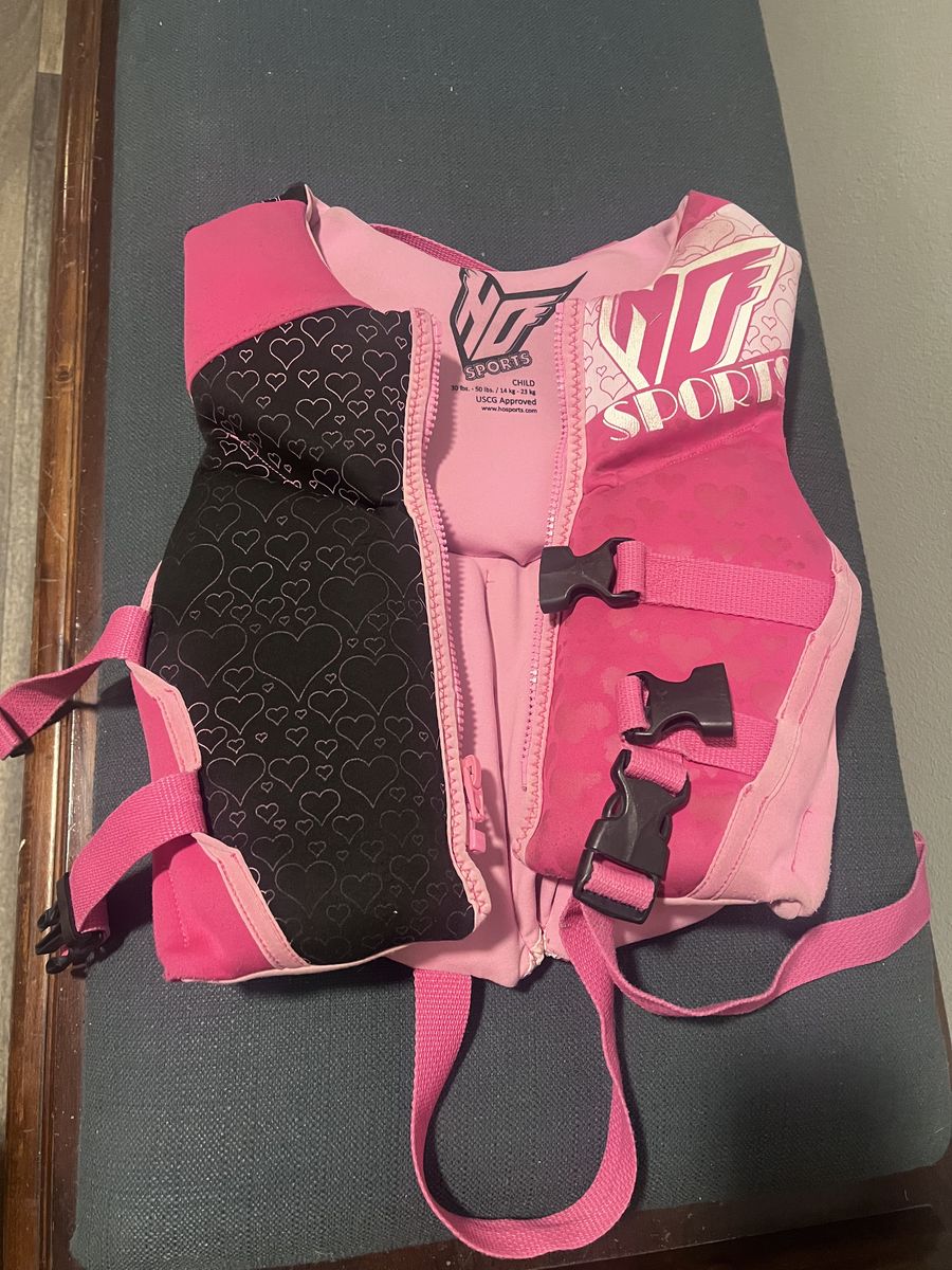 HO Sports Child Life Jackets (2)- "Size" 30-50 lbs. - Pink and Black & Blue and Yellow
