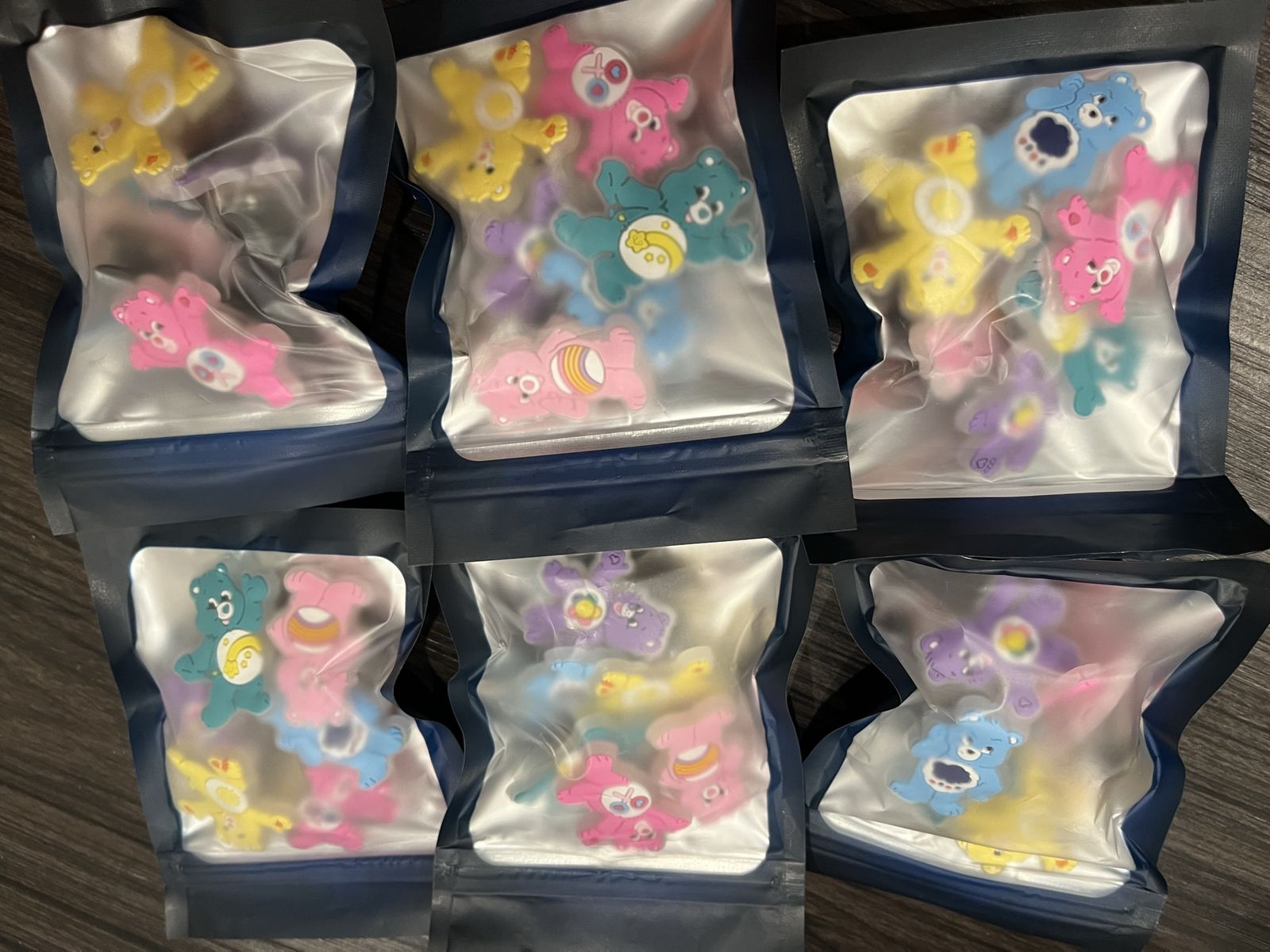 Care Bear Jibbitz for Crocs - Set of 6 Includes 36 charms, Assorted Colors & Designs. Light up.