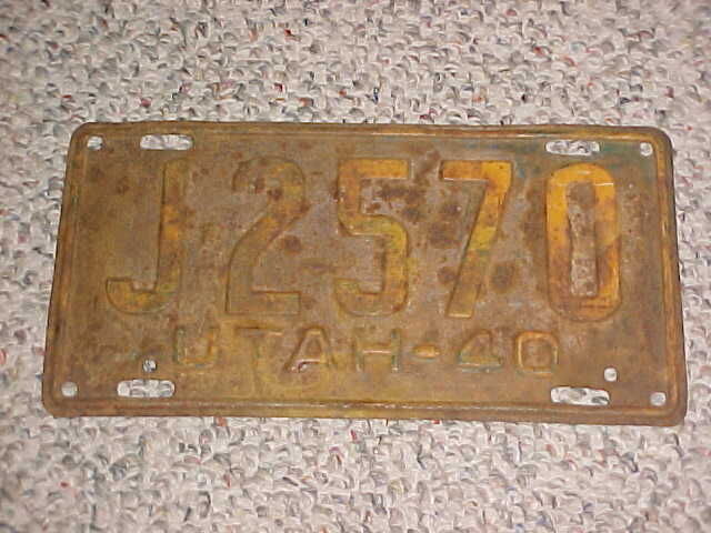 1940 single utah license plate