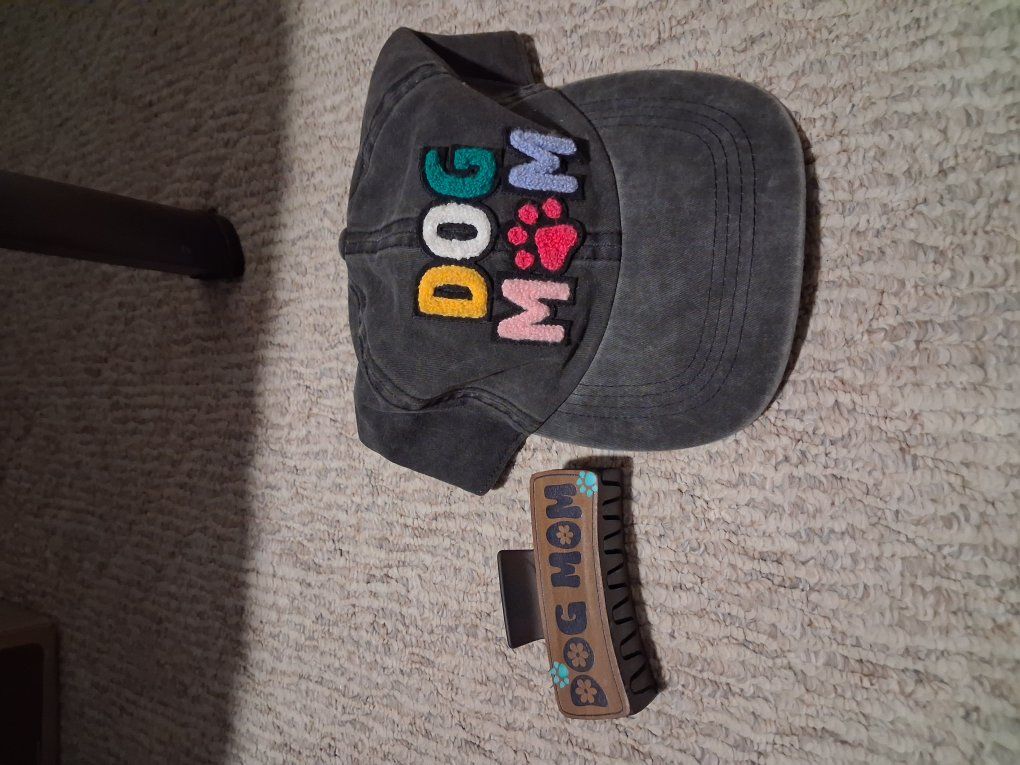 Dog Mom hat and claw clip
