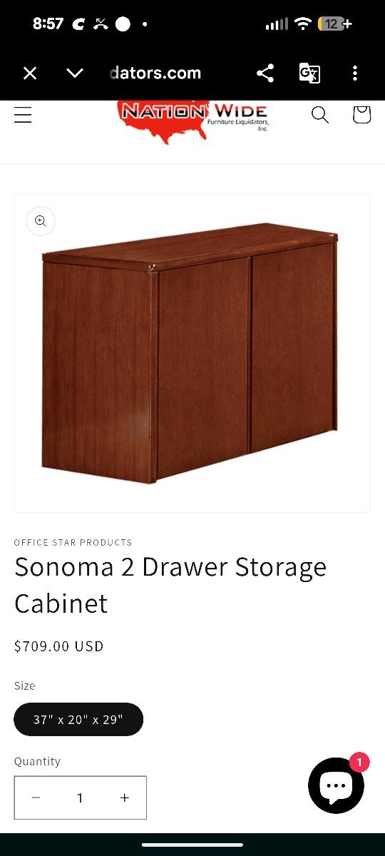 cherry wood office storage cabinet