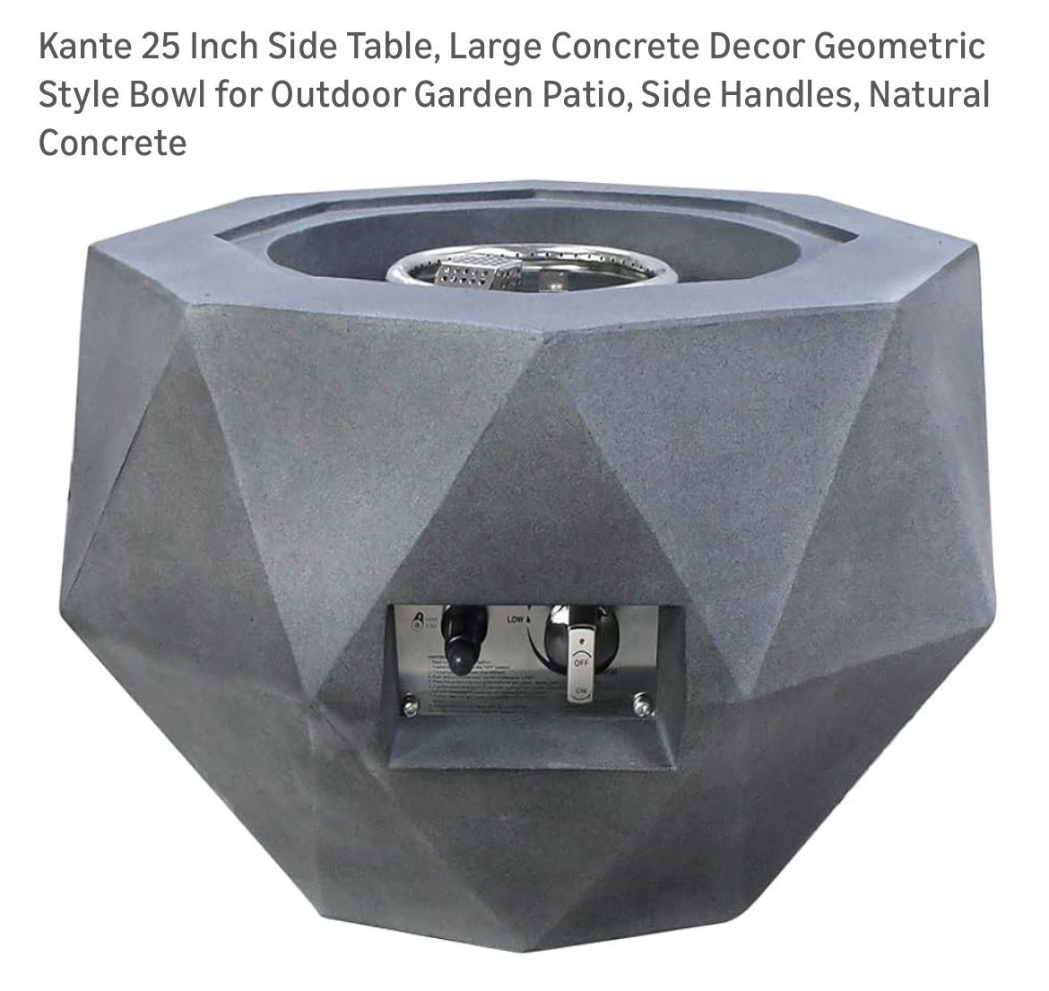 Kante 25-inch Concrete Propane Fire Pit Table (New)