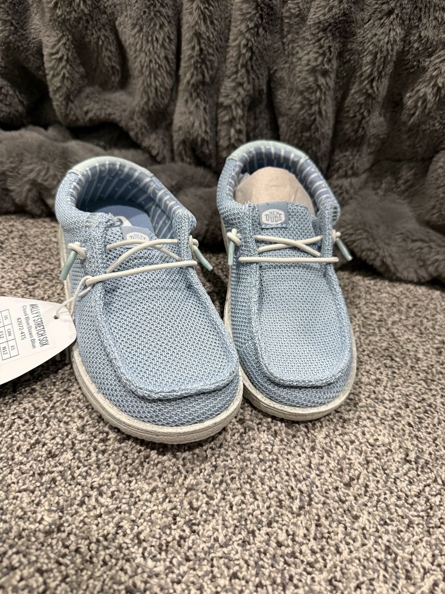 Hey Dude Wally Stretch Sox Cloud Blue Toddler Shoes Size US C12.