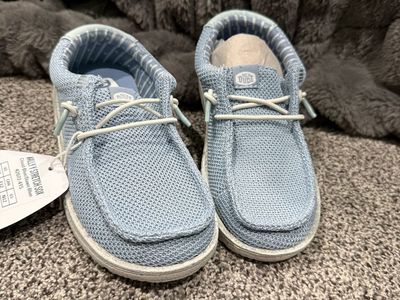Hey Dude Wally Stretch Sox Cloud Blue Toddler Shoes Size US C12.