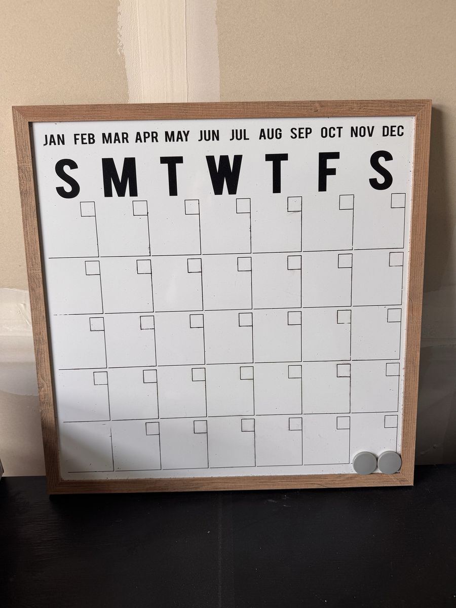 Magnetic Dry Erase Calendar Board