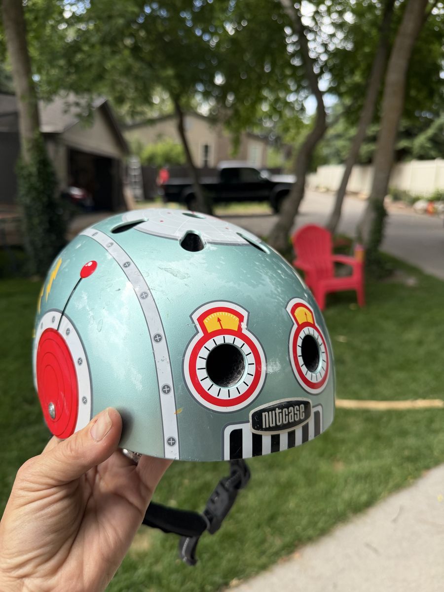 Kids robot bike helmet