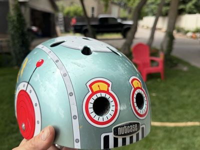 Kids robot bike helmet