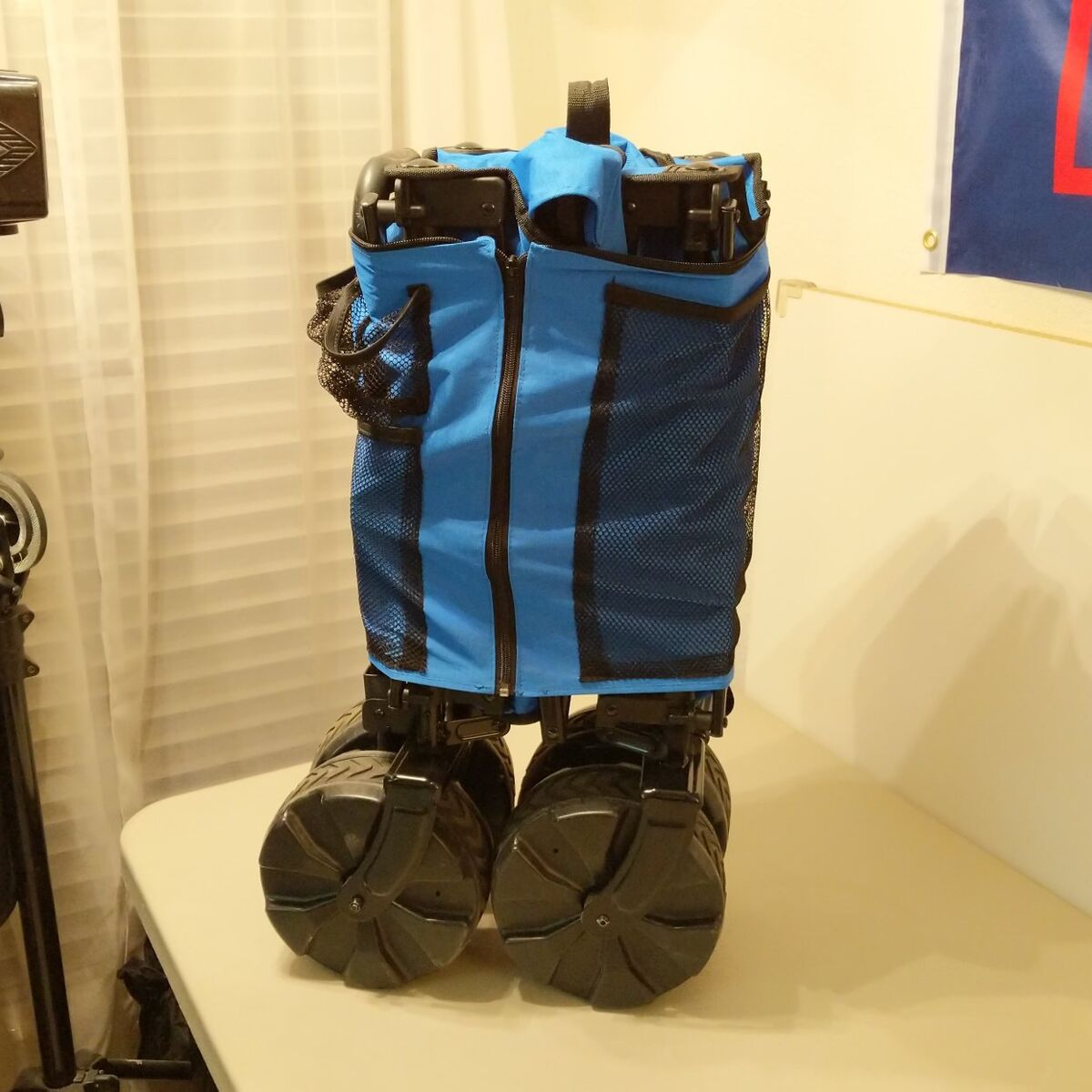 big wheels foldable wagon (blue)