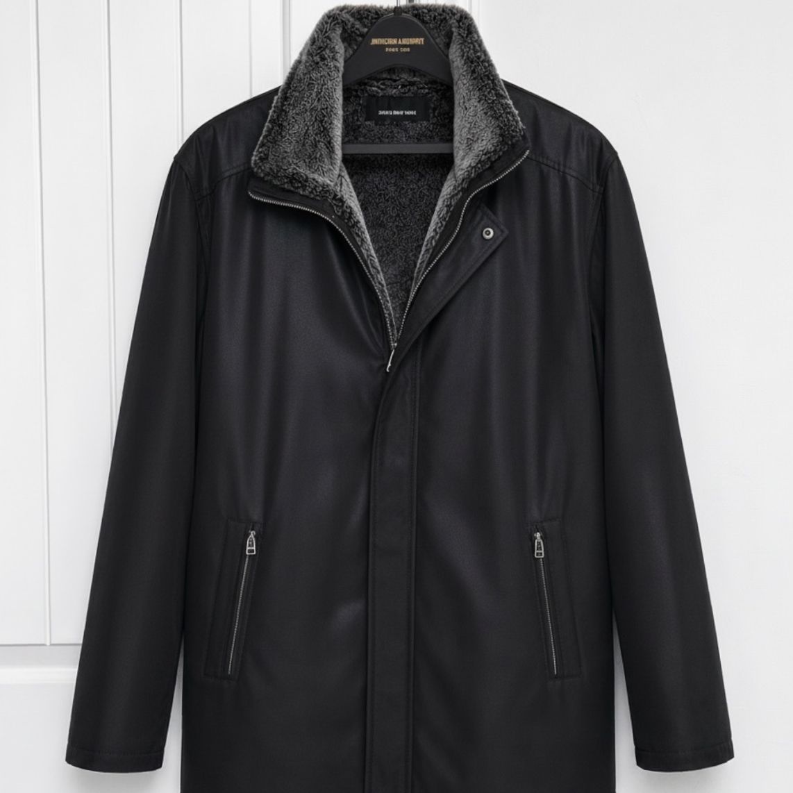 Jones New York Faux Fur Removable Lining Coat - Men's Large