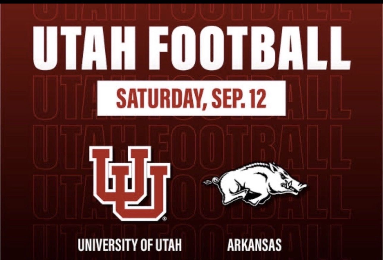 University of Utah Utes vs Arkansas Football Tickets - Saturday Sep 12  (3Tickets, Section E32) 