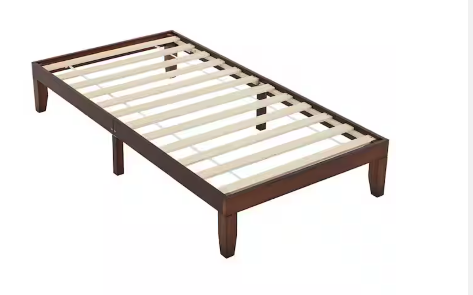 New in Box TWIN Brown Wood Frame Pine Wood Twin Platform Bed Single
