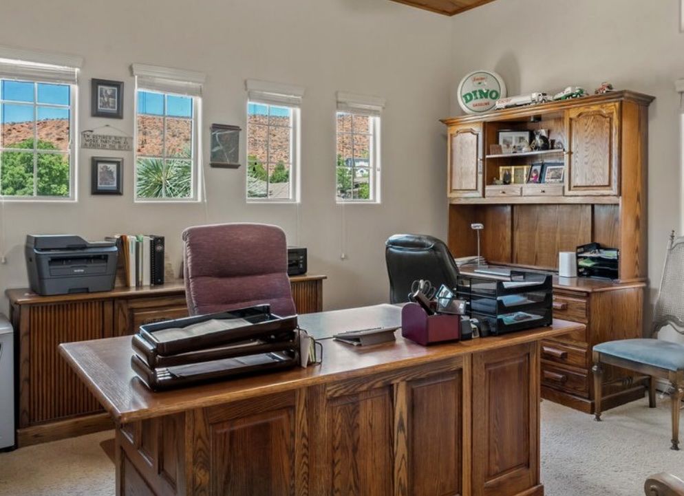 2 Solid Oak Wooden Executive Office Desk 