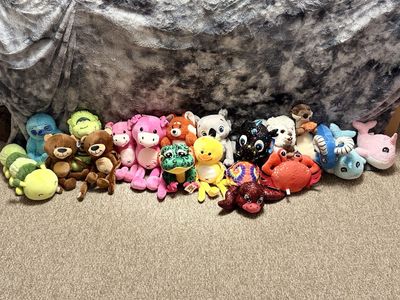 Large Lot of Mixed Stuffed Animals Plush Toys - Bears, Whales, Crabs, Frogs & More!