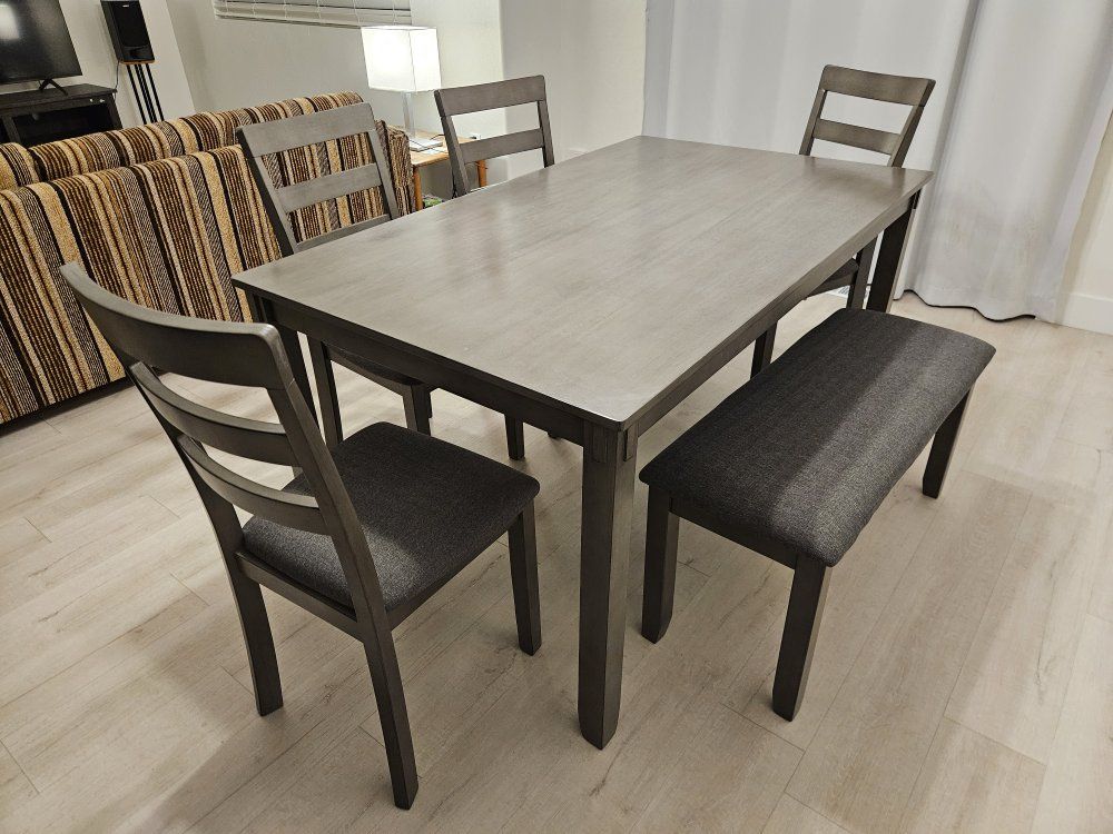 Dining Table with Chairs and Bench