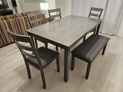 Dining Table with Chairs and Bench