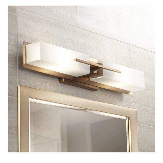 Possini Euro Design Midtown 23 1/2" Burnished Brass 2-Light Bath Fixture