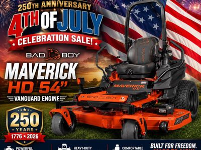 Bad Boy Maverick HD 54” Vanguard 4th of July Sale!