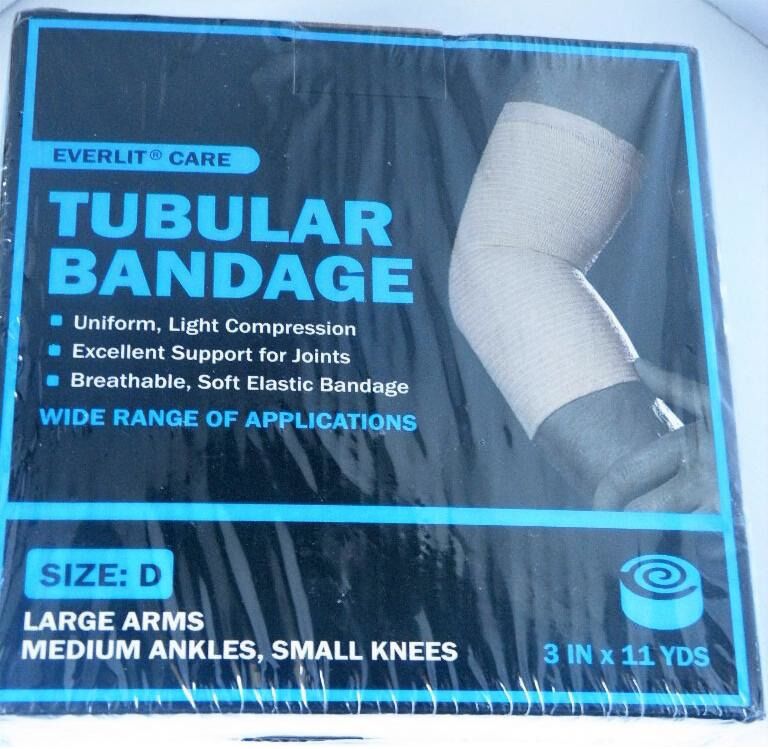 Everlit Care Tubular Bandage Size D Cotton w Elastic Threads.