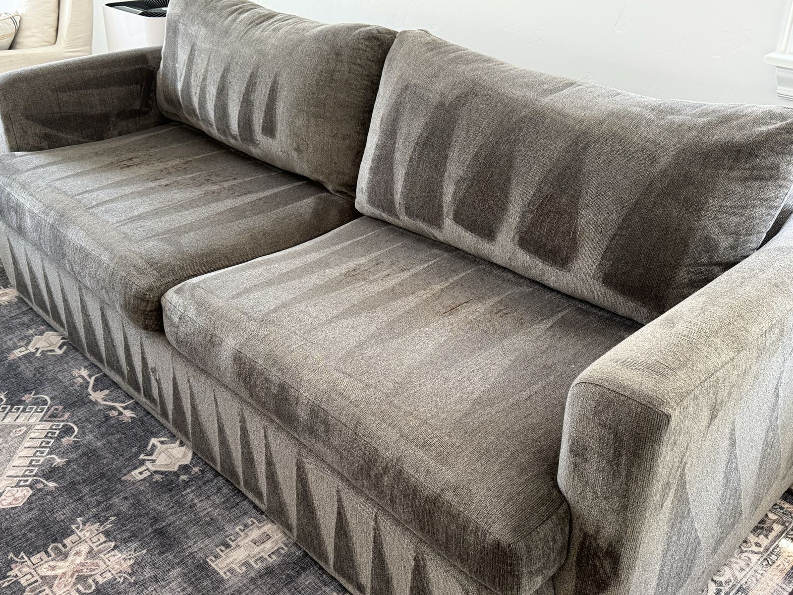 Olive green sofa couch