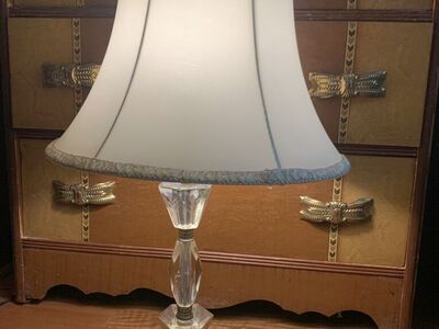 Vintage 1930-40 Stacked Etched Glass Lamp Boudoir