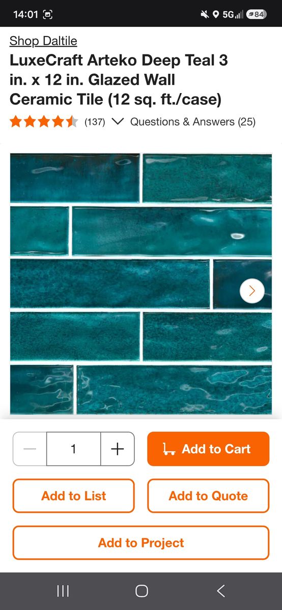 144 SF Teal Tile