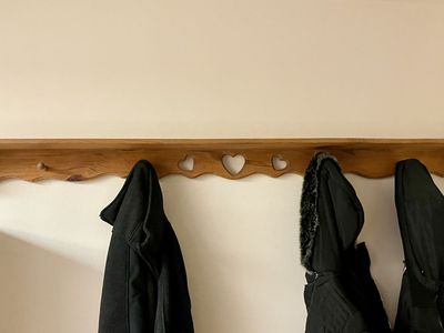 6 Ft Solid Wood Wall Shelf with Heart Cutouts