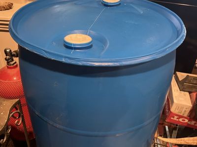 Blue 55-Gallon Plastic Water Drum Barrel with Bungs