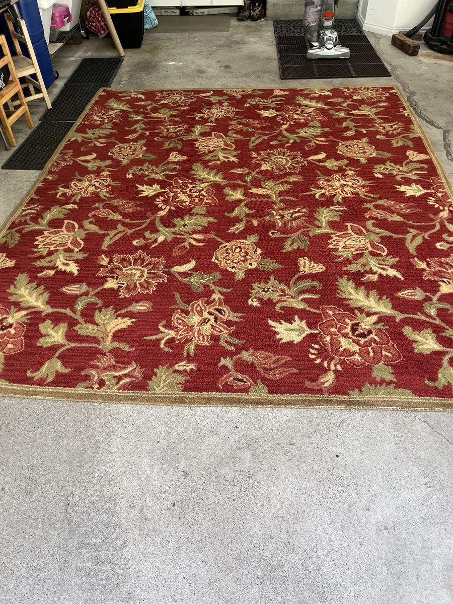 Burgundy Wool Area Rug