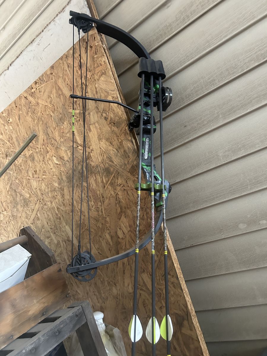 Bear Archery Brave Compound Bow Set - RH, Green Camo, Youth Bow with 3 Arrows
