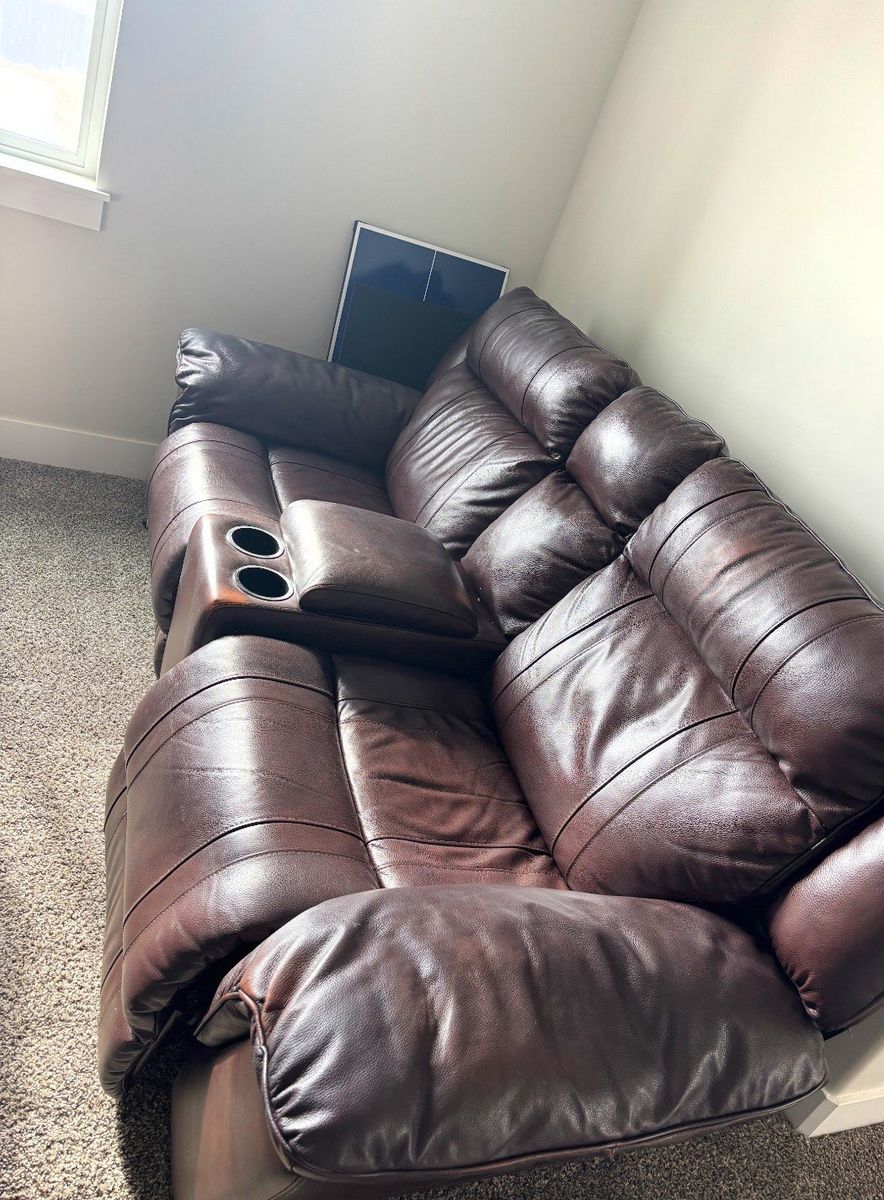 Brown Leather Recliner - Motorized