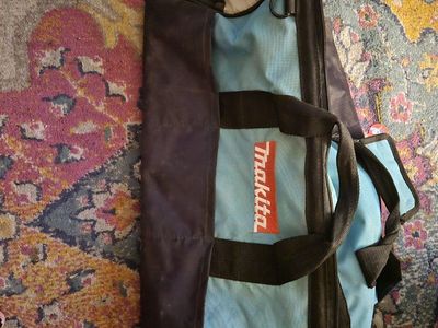Makita Tool Bag - Light Blue/Black Canvas, Durable Storage for Power Tools