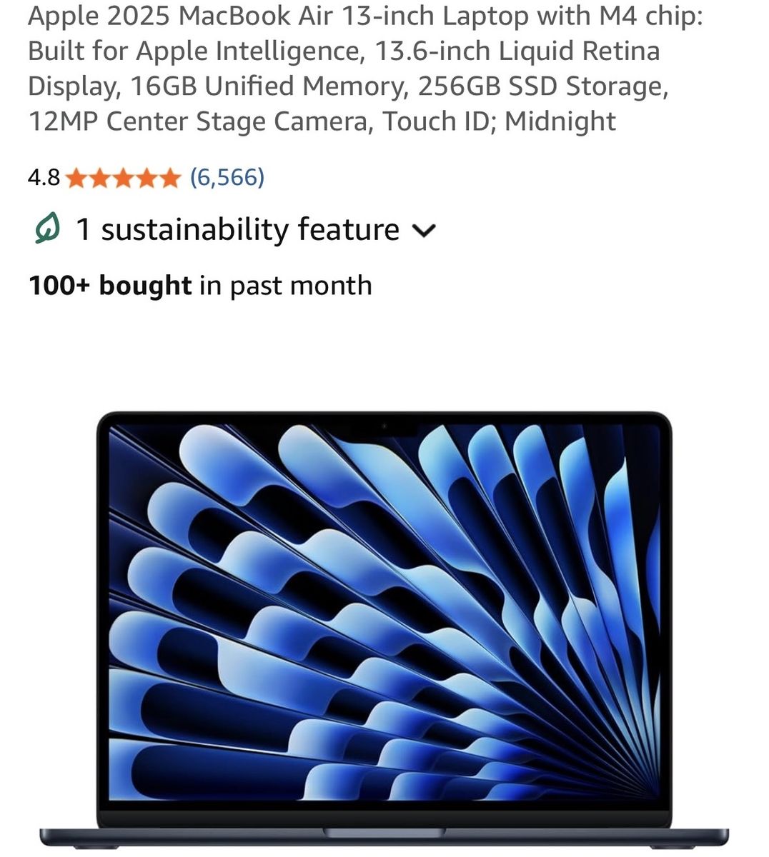 Apple MacBook Air 13-inch M4 Chip 16GB Unified Memory 256GB SSD